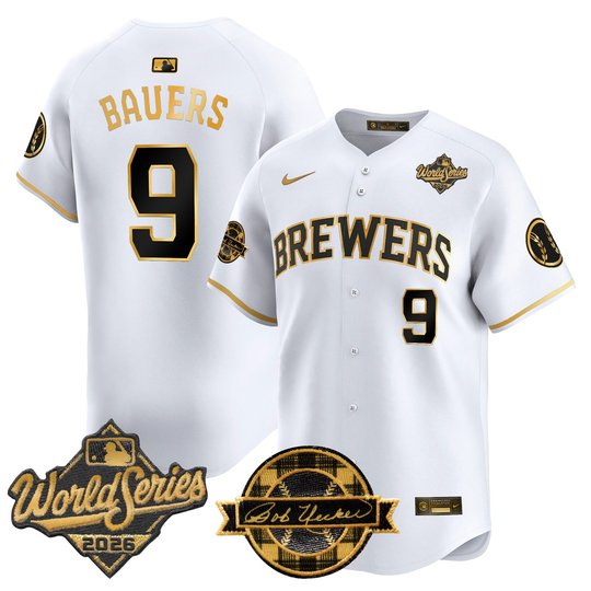 Men's Milwaukee Brewers 2026 World Series Vapor Premier Limited Jersey V2 - Bob Uecker Patch - All Stitched
