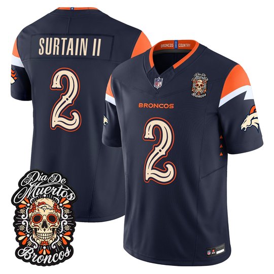 Men's Denver Broncos Día de los Muertos Vapor Limited Jersey - All Stitched