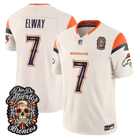 Men's Denver Broncos Día de los Muertos Vapor Limited Jersey - All Stitched