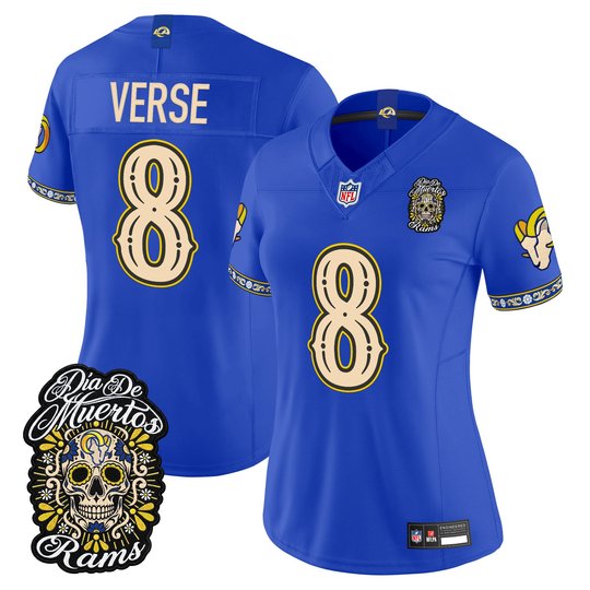 Women's Los Angeles Rams Día de los Muertos Vapor Limited Jersey - All Stitched