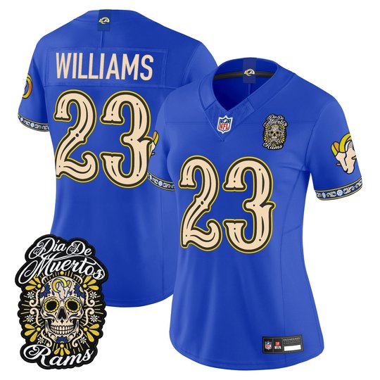 Women's Los Angeles Rams Día de los Muertos Vapor Limited Jersey - All Stitched