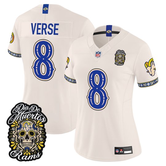 Women's Los Angeles Rams Día de los Muertos Vapor Limited Jersey - All Stitched