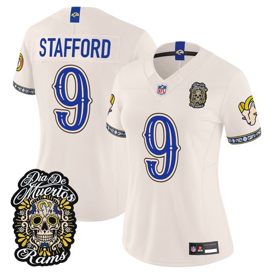 Women's Los Angeles Rams Día de los Muertos Vapor Limited Jersey - All Stitched