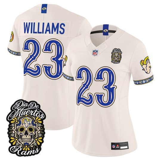 Women's Los Angeles Rams Día de los Muertos Vapor Limited Jersey - All Stitched
