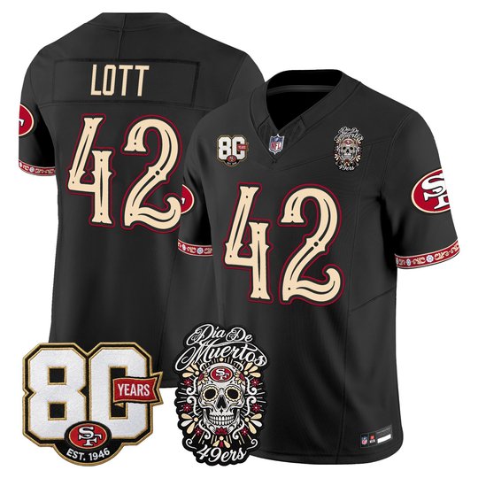 Men's San Francisco 49ers Día de los Muertos Vapor Limited Jersey - 80th Anniversary Patch - All Stitched