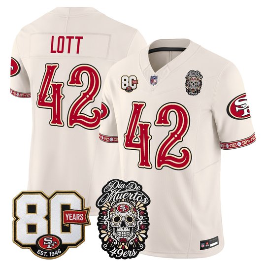 Men's San Francisco 49ers Día de los Muertos Vapor Limited Jersey - 80th Anniversary Patch - All Stitched