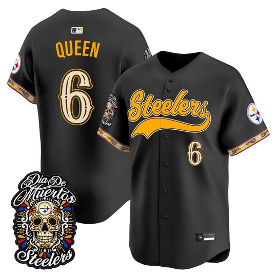 Men's Pittsburgh Steelers Día de los Muertos Vapor Limited Baseball Jersey - All Stitched