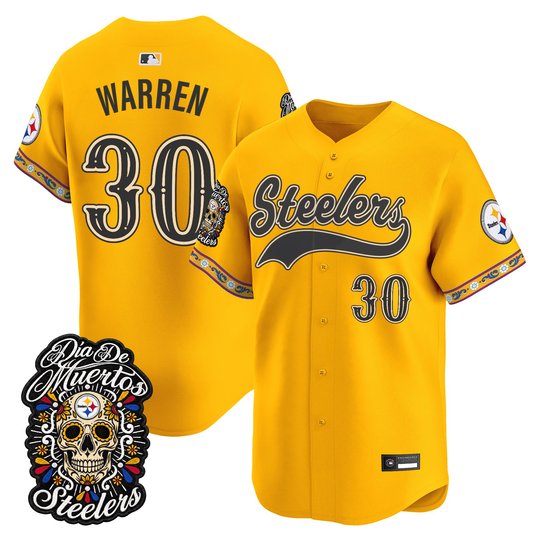 Men's Pittsburgh Steelers Día de los Muertos Vapor Limited Baseball Jersey - All Stitched