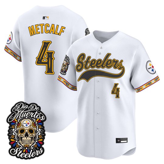 Men's Pittsburgh Steelers Día de los Muertos Vapor Limited Baseball Jersey - All Stitched