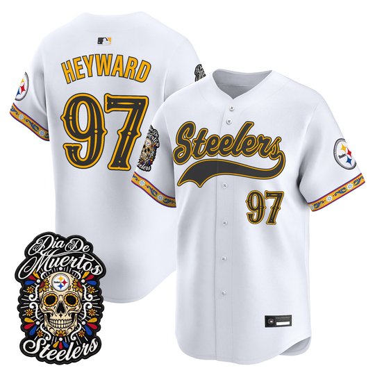 Men's Pittsburgh Steelers Día de los Muertos Vapor Limited Baseball Jersey - All Stitched