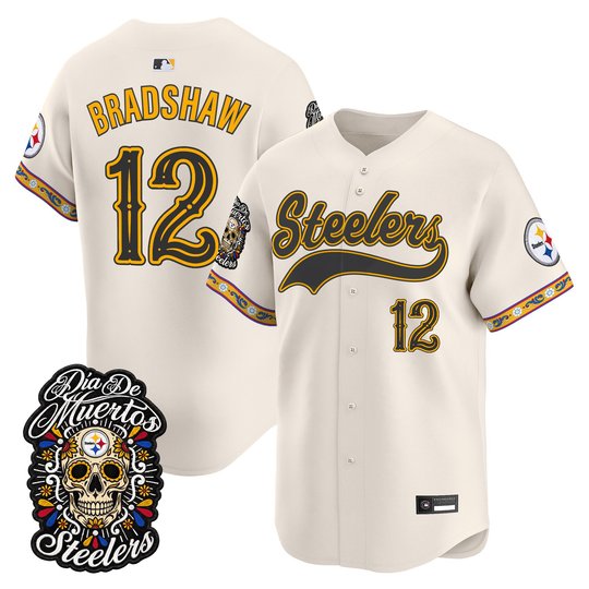 Men's Pittsburgh Steelers Día de los Muertos Vapor Limited Baseball Jersey - All Stitched