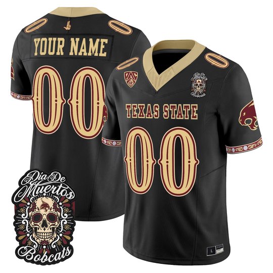 Texas State Bobcats Día de los Muertos Vapor Limited Custom Jersey - All Stitched