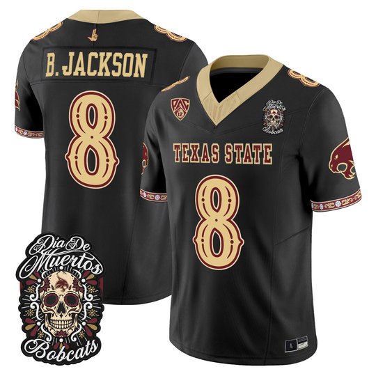 Men's Texas State Bobcats Día de los Muertos Vapor Limited Jersey - All Stitched
