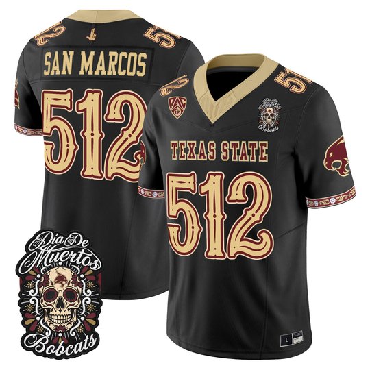 Men's Texas State Bobcats Día de los Muertos Vapor Limited Jersey - All Stitched