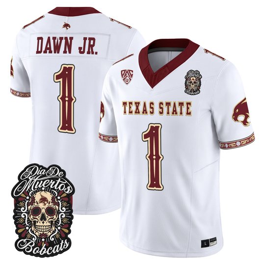 Men's Texas State Bobcats Día de los Muertos Vapor Limited Jersey - All Stitched