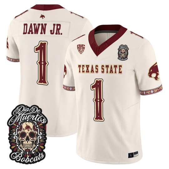 Men's Texas State Bobcats Día de los Muertos Vapor Limited Jersey - All Stitched