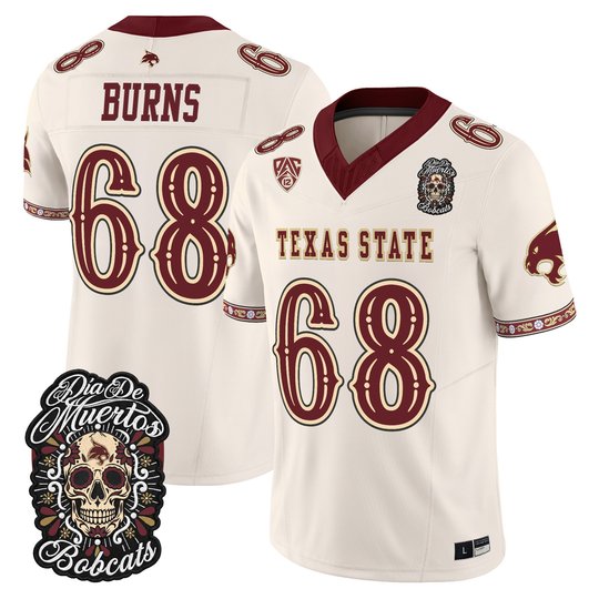 Men's Texas State Bobcats Día de los Muertos Vapor Limited Jersey - All Stitched