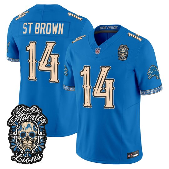 Men's Detroit Lions Día de los Muertos Vapor Limited Jersey - All Stitched