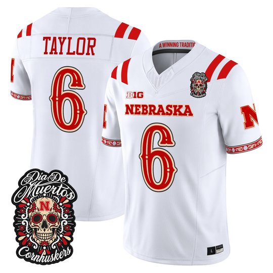 Men's Nebraska Cornhuskers Día de los Muertos Vapor Limited Jersey - All Stitched