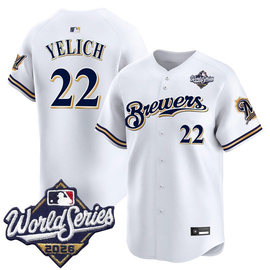 Men's Milwaukee Brewers Throwback Vapor Premier Limited Jersey - 2026 World Series - All Stitched