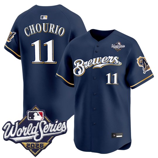Men's Milwaukee Brewers Throwback Vapor Premier Limited Jersey - 2026 World Series - All Stitched