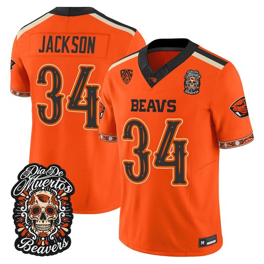 Men's Oregon State Beavers Día de los Muertos Vapor Limited Jersey - All Stitched