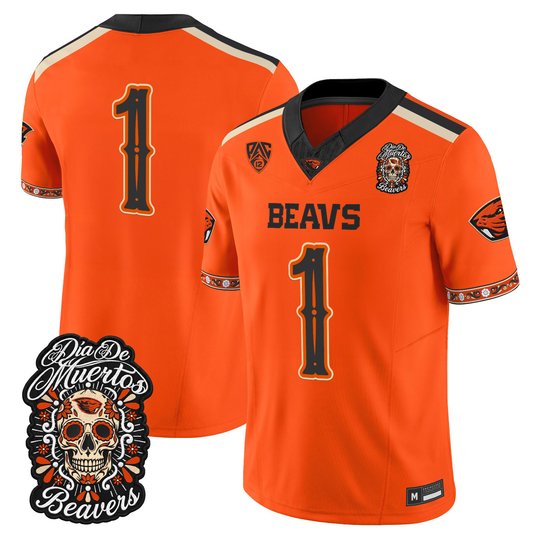 Men's Oregon State Beavers Día de los Muertos Vapor Limited Jersey - All Stitched