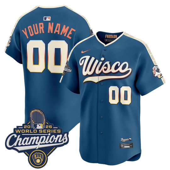 Milwaukee Brewers 2026 World Series Champions Vapor Premier Limited Custom Jersey - All Stitched