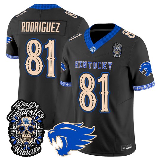 Men's Kentucky Wildcats Día de los Muertos Vapor Limited Jersey - All Stitched