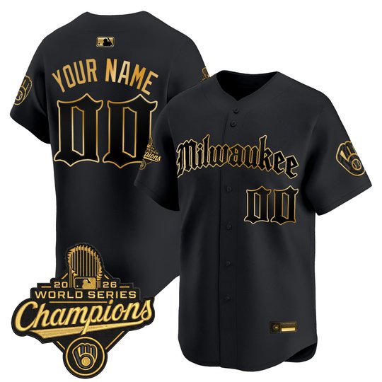 Milwaukee Brewers 2026 World Series Champions Vapor Premier Limited Custom Jersey - Gothic Edition - All Stitched
