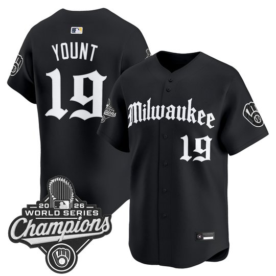 Men's Milwaukee Brewers 2026 World Series Champions Vapor Premier Limited Jersey - Gothic Edition - All Stitched