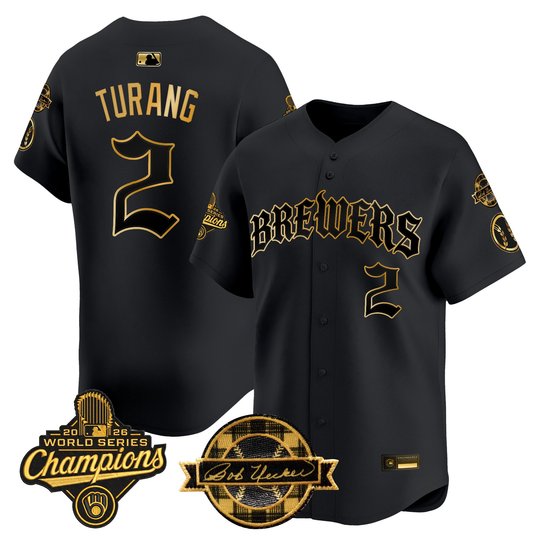 Men's Milwaukee Brewers 2026 World Series Champions Vapor Premier Limited Jersey - Old English Edition - All Stitched