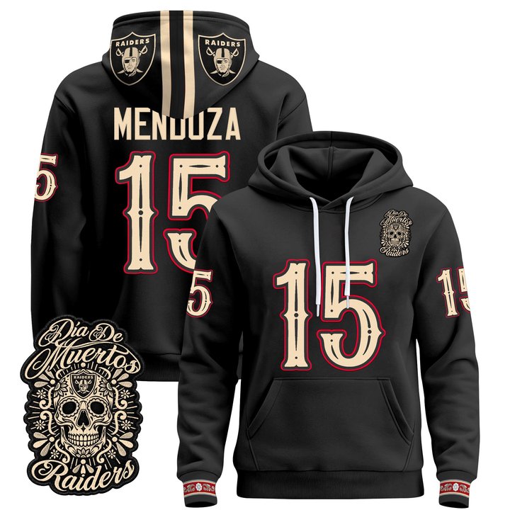 Men's Las Vegas Raiders Día de los Muertos Premium Pullover Hoodie - All Stitched
