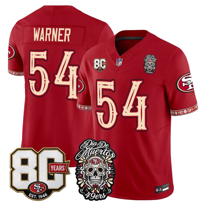 Men's San Francisco 49ers Día de los Muertos Vapor Limited Jersey - 80th Anniversary Patch - All Stitched