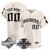 Milwaukee Brewers 2026 World Series Vapor Premier Limited Custom Jersey - Old English Edition - All Stitched