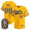 Men's Pittsburgh Steelers Día de los Muertos Vapor Limited Baseball Jersey - All Stitched