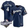 Men's Milwaukee Brewers Throwback Vapor Premier Limited Jersey - 2026 World Series - All Stitched