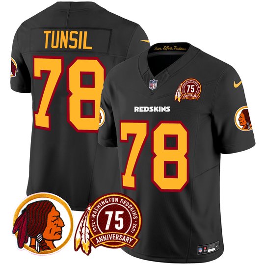 Men's Washington Redskins 75th Patch Throwback Vapor Limited Jersey - All Stitched