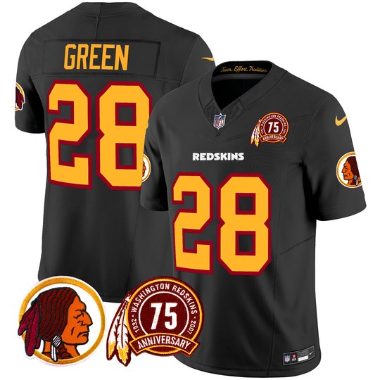 Men's Washington Redskins 75th Patch Throwback Vapor Limited Jersey - All Stitched