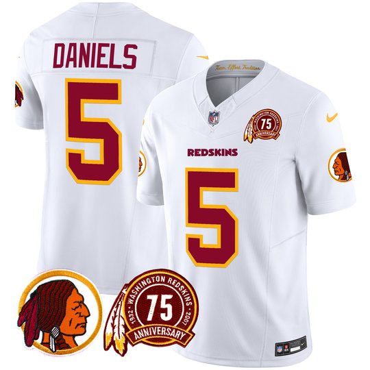 Men's Washington Redskins 75th Patch Throwback Vapor Limited Jersey - All Stitched
