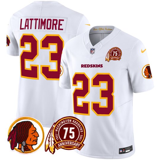 Men's Washington Redskins 75th Patch Throwback Vapor Limited Jersey - All Stitched