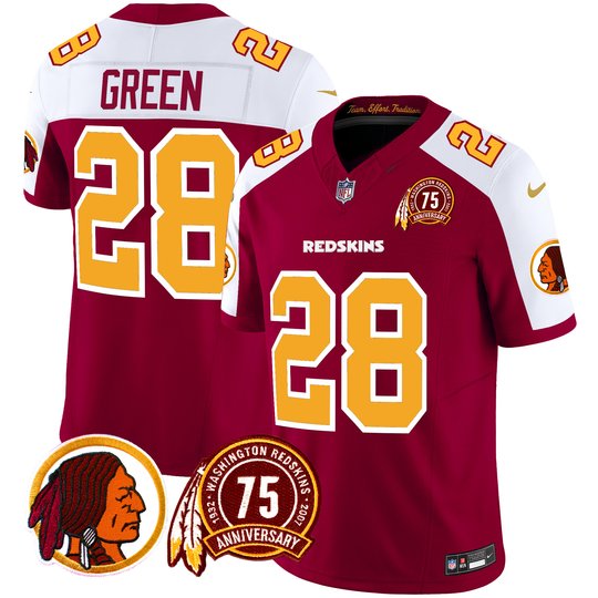 Men's Washington Redskins 75th Patch Throwback Vapor Limited Jersey - All Stitched