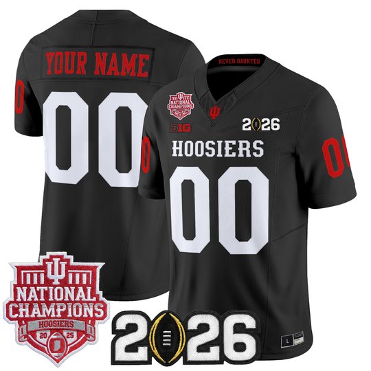 Indiana Hoosiers 2025 National Champions & 2026 CFP Final Patch Vapor Limited Custom Jersey - All Stitched