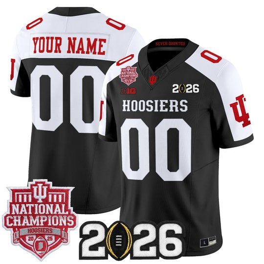 Indiana Hoosiers 2025 National Champions & 2026 CFP Final Patch Vapor Limited Custom Jersey - All Stitched
