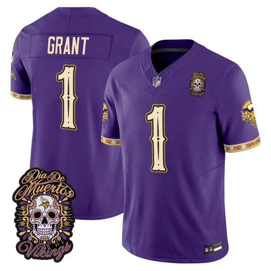 Men's Minnesota Vikings Día de los Muertos Vapor Limited Jersey - All Stitched