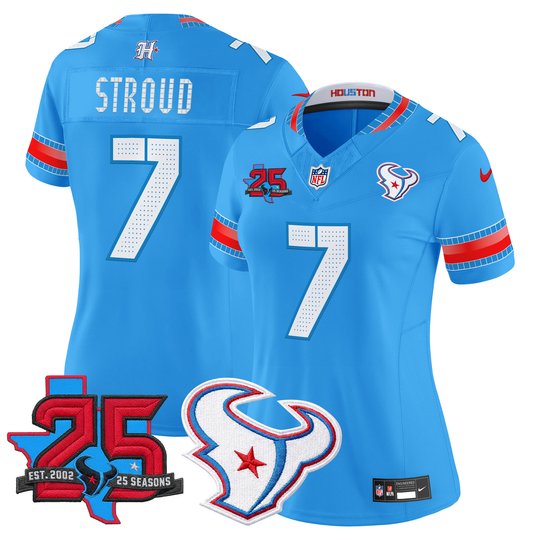 Women's Houston Texans 2026 "Rivalries" Vapor Limited Jersey - 25th Year Anniversary Patch - All Stitched