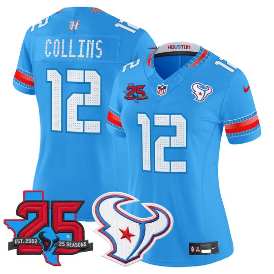 Women's Houston Texans 2026 "Rivalries" Vapor Limited Jersey - 25th Year Anniversary Patch - All Stitched