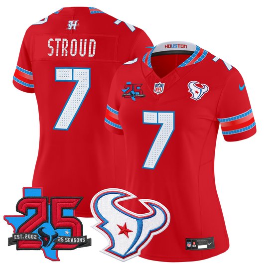 Women's Houston Texans 2026 "Rivalries" Vapor Limited Jersey - 25th Year Anniversary Patch - All Stitched