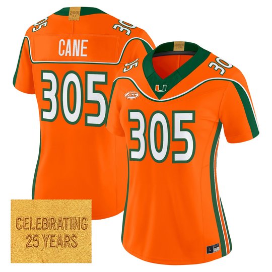 Women's Miami Hurricanes 2001 Throwback Vapor Limited Jersey - All Stitched