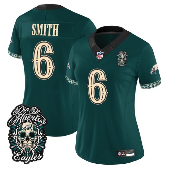 Women's Philadelphia Eagles Día de los Muertos Vapor Limited Jersey - All Stitched